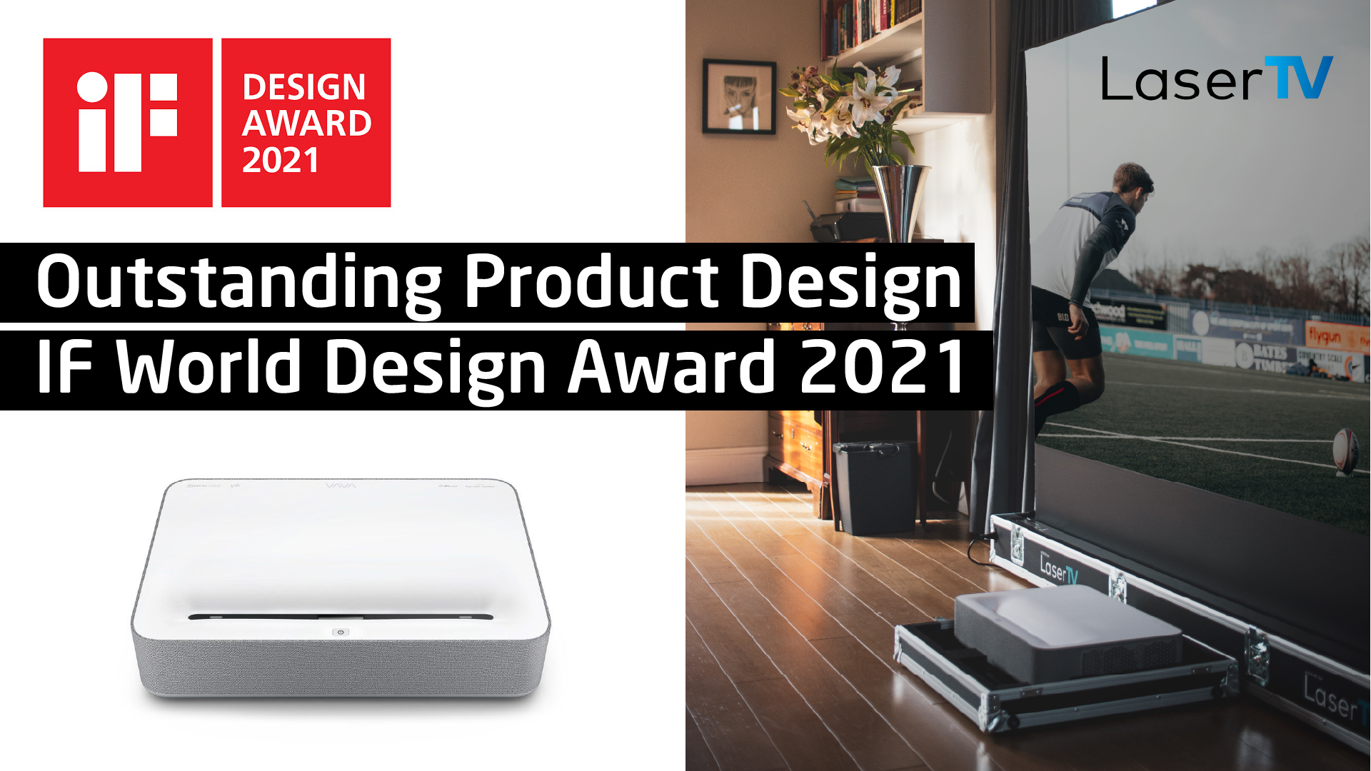 IF Design Logo LaserTV Logo VAVA projector and LaserTV Setup