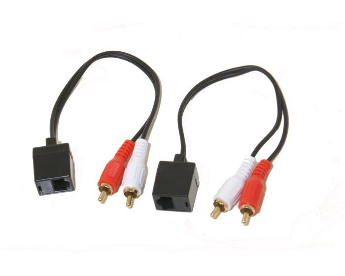 Stereo Audio Over CAT5 CAT6 Cable Extender 100m Rca Phono Plugs No Power Required (per Pair