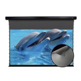 Vividstorm - 120" Drop Down Obsidian Long Throw ALR Tension Screen for a Normal Projector and is Acoustically Transparent - Black