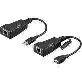 PureAffiliate - USB 2.0 CAT Extender - black - 100.0m